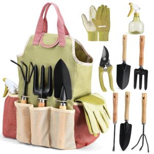 10-Piece Gardening Software Set – Complete Heavy-Responsibility Backyard Instruments with Fashionable Purse – Sturdy Gardening Provides Equipment Excellent for Girls’s Presents