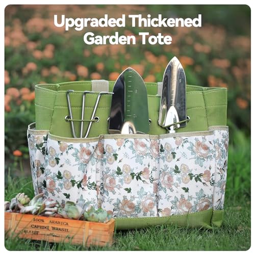 9-Piece Heavy-Obligation Gardening Software Set with Trendy and Sturdy Organizer Bag - Rust-Resistant Hand Instruments, Excellent Gardening Items for Ladies